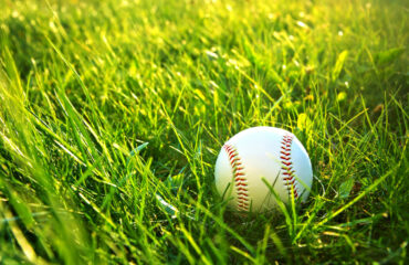 Baseball on the playing field.